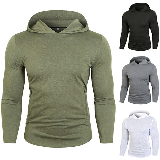 Herren Sportlicher Kapuzenpullover mit funktionalen Reißverschlusstaschen