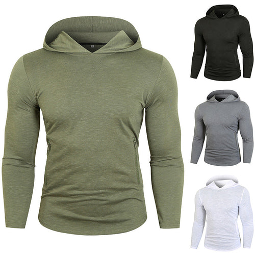 Herren Sportlicher Kapuzenpullover mit funktionalen Reißverschlusstaschen