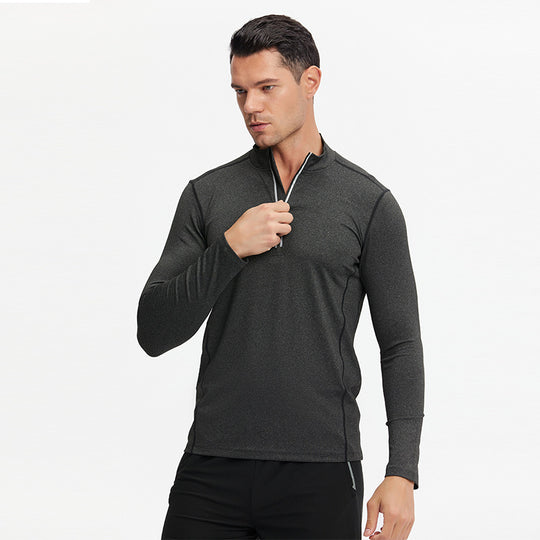 Herren Langarm-Trainingsshirt mit Halb-Reißverschluss und atmungsaktivem Funktionsmaterial Shop Nory