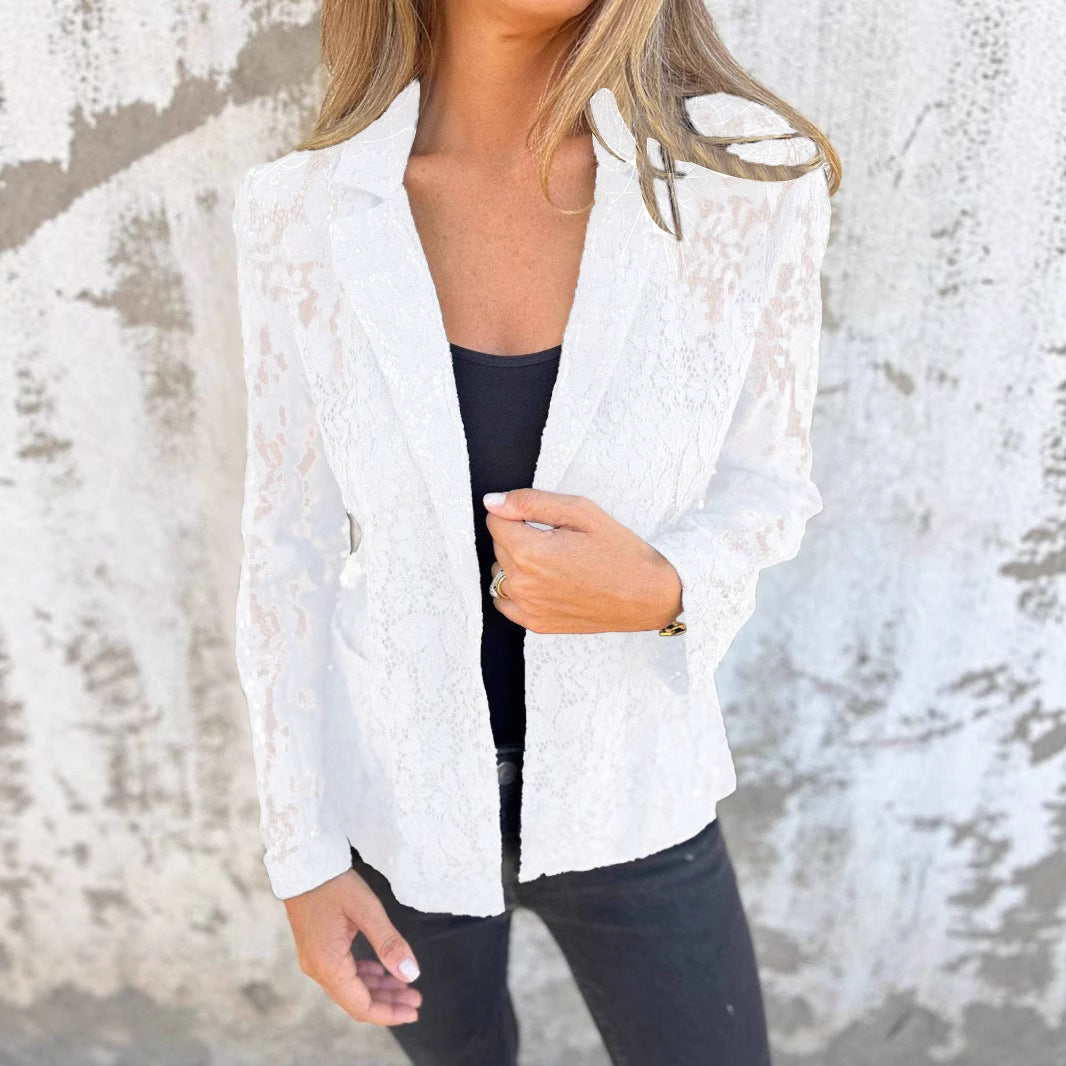 Damen elegante Spitzenblazer
