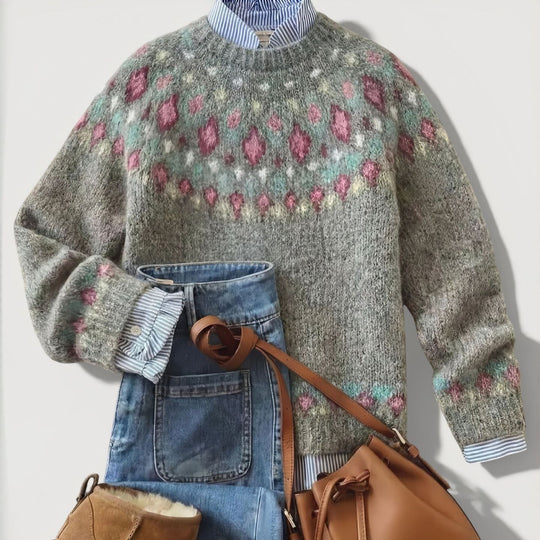 Damen Modischer Pullover mit Fair-Trade-Muster