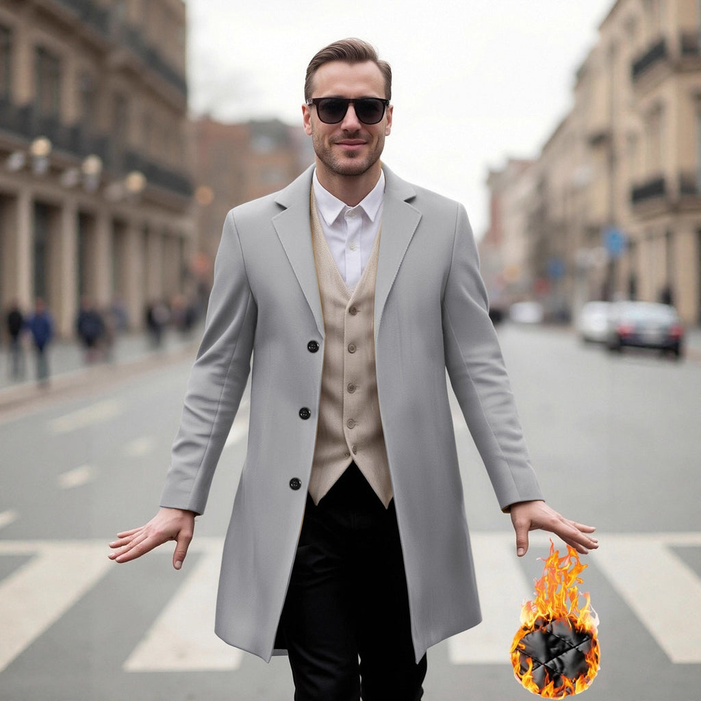 Herren eleganter Langmantel mit modernem Schnitt und optimalem Tragekomfort