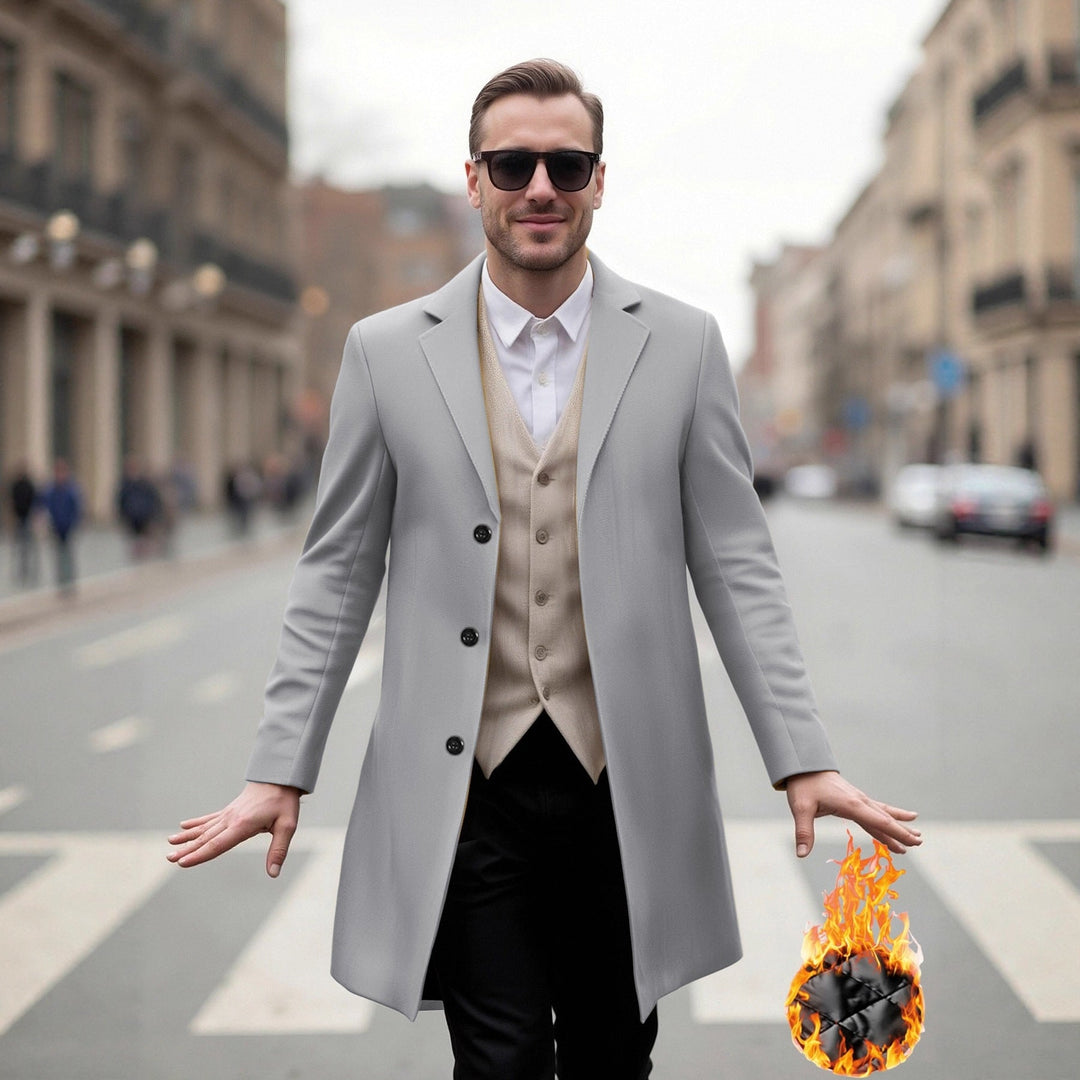 Herren eleganter Langmantel mit modernem Schnitt und optimalem Tragekomfort