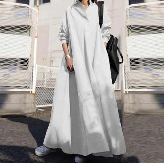 Damen Oversize-Hemdblusenkleid in A-Linie mit Hemdkragen Shop Nory