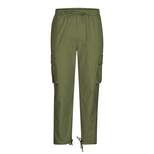 Damen nan lässige Cargo-Hose mit elastischem Kordelzugbund, Klappentaschen und verstellbaren Knöchelschnüren Shop Nory