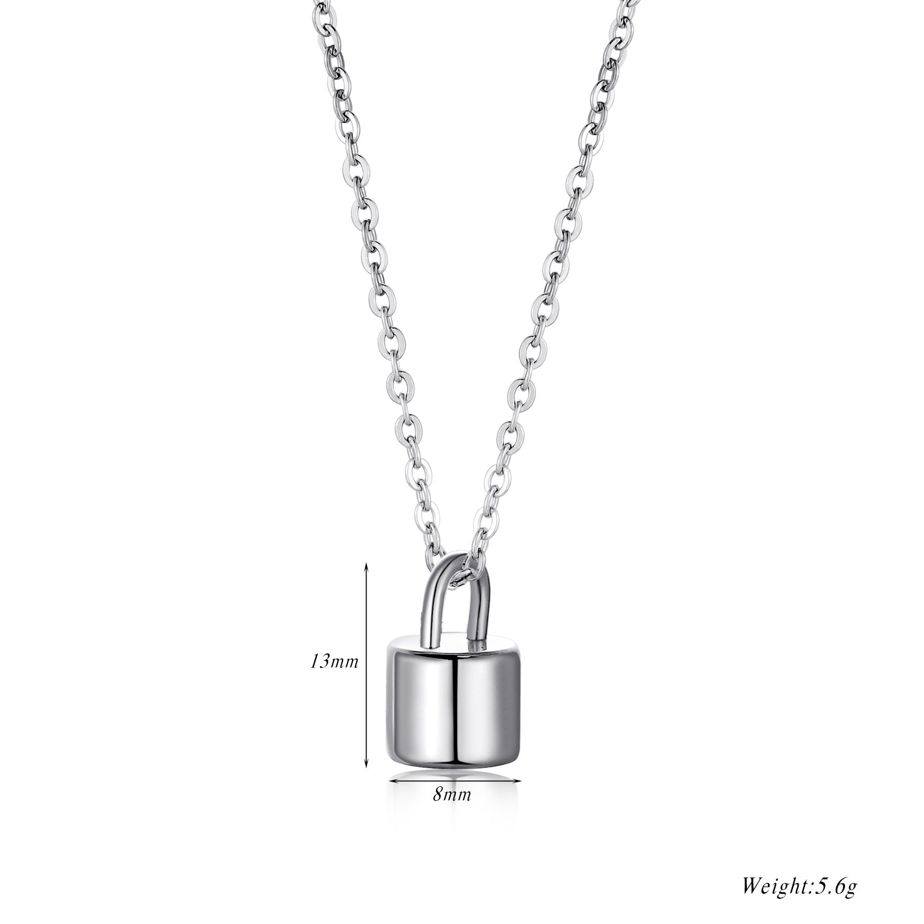 Damen Halskette mit glänzendem Schlossanhänger aus hochwertigem Edelstahl Shop Nory