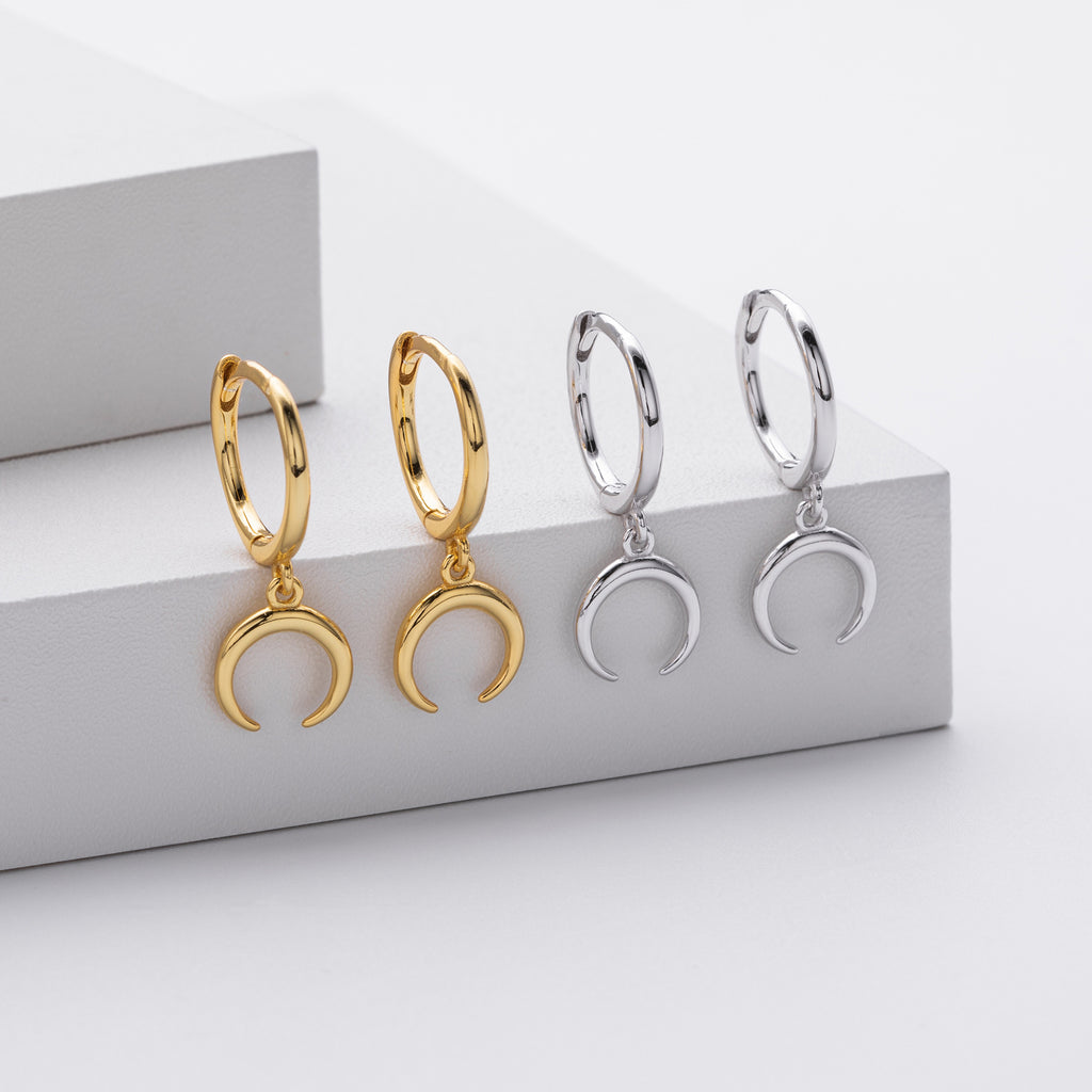 Damen Ohrhänger mit Mondanhänger aus 925 Sterling Silber Shop Nory