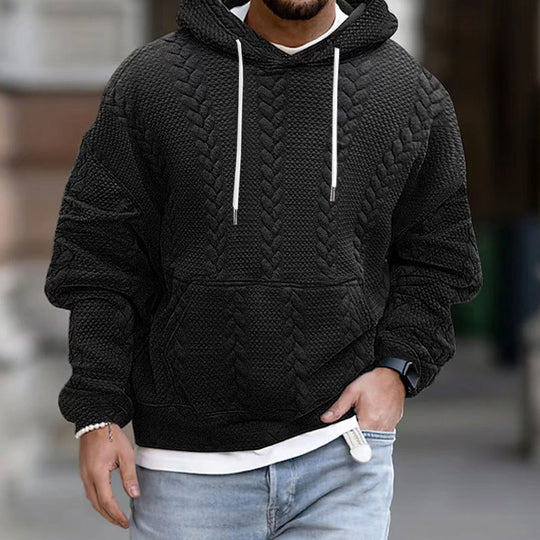 Herren Modischer Grobstrick Kapuzenpullover