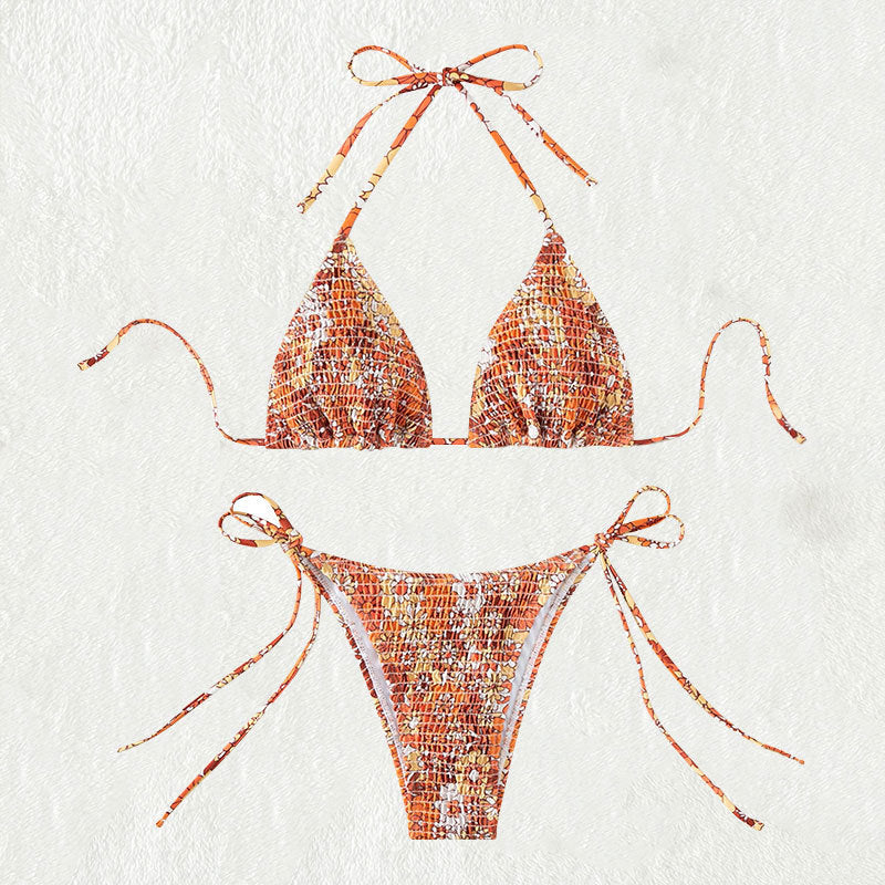 Damen Triangel-Bikini mit trendigem Rüschendesign