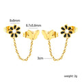 Damen Ohrstecker mit floralem und Schmetterlingsdesign Shop Nory