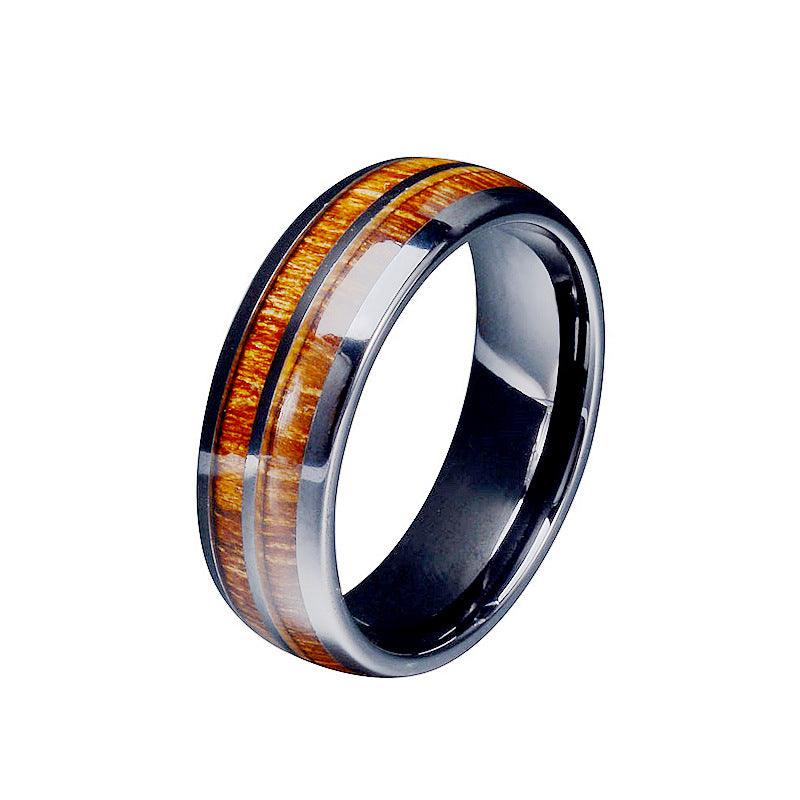 Herren Ring mit eleganter Holz- und Edelstahlkombination Shop Nory