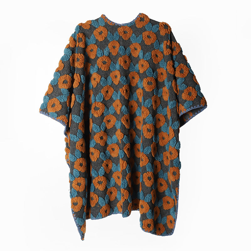 Damen Strukturierter Jacquard-Überwurf mit floraler 3D-Applikation Shop Nory
