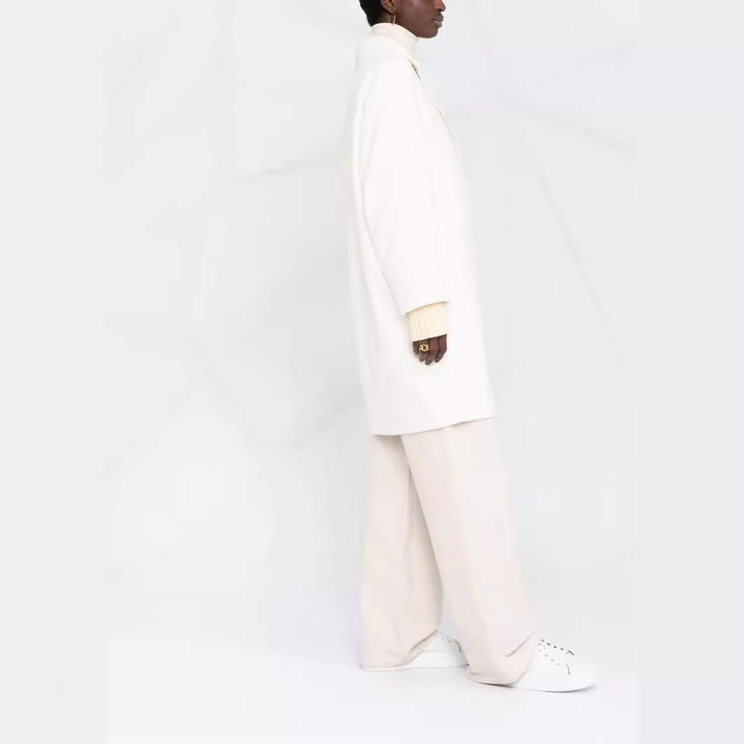Damen Oversize Wollmix‑Mantel mit überschnittener Schulter und minimalistischer Knopfleiste Shop Nory