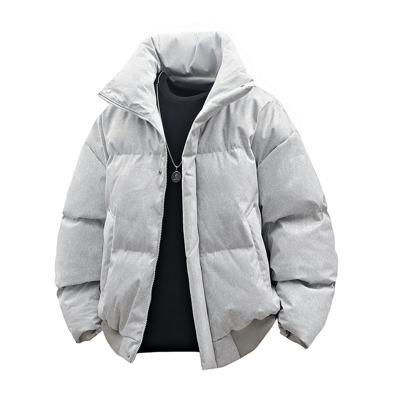 Herren Kurze wattierte Steppjacke mit hohem Stehkragen und matter Strukturoptik Shop Nory
