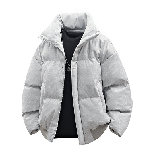 Herren Kurze wattierte Steppjacke mit hohem Stehkragen und matter Strukturoptik Shop Nory