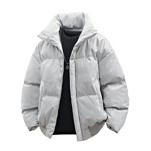 Herren Kurze wattierte Steppjacke mit hohem Stehkragen und matter Strukturoptik Shop Nory