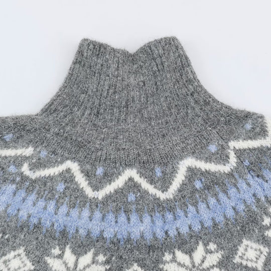 Damen Norweger-Strickjacke mit Stehkragen und Holzknopfverschlüssen Shop Nory