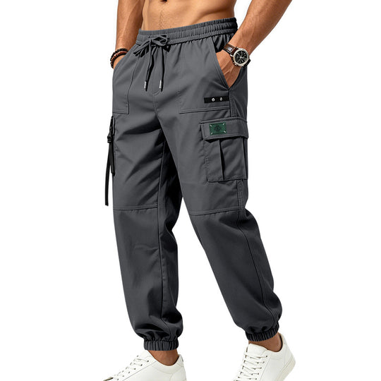 Herren Cargo-Jogginghose mit Kordelzug elastischen Bündchen und Multifach-Taschen Shop Nory