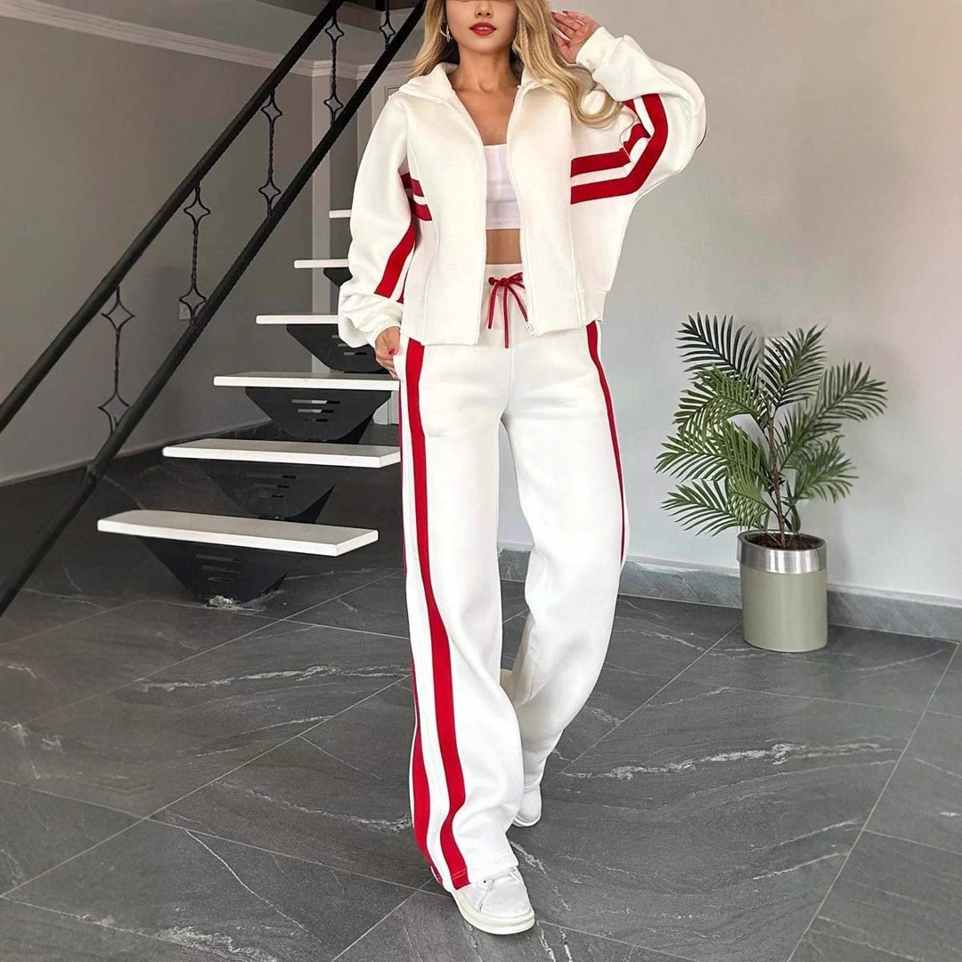 Damen Zweiteiliges Sweatset mit Reißverschlussjacke und High‑Waist Relaxed-Jogginghose Shop Nory