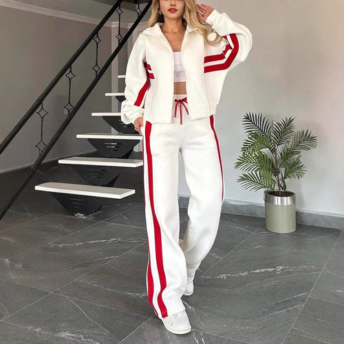 Damen Zweiteiliges Sweatset mit Reißverschlussjacke und High‑Waist Relaxed-Jogginghose Shop Nory