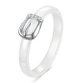 Damen Ring mit modernen Schnallen-Design und funkelnden Zirkonia Shop Nory