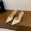Damen elegante Slingback-Pumps mit Schleifenverzierung