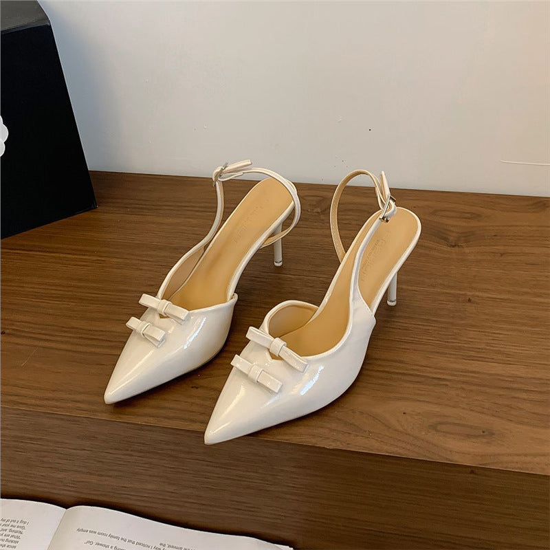Damen elegante Slingback-Pumps mit Schleifenverzierung
