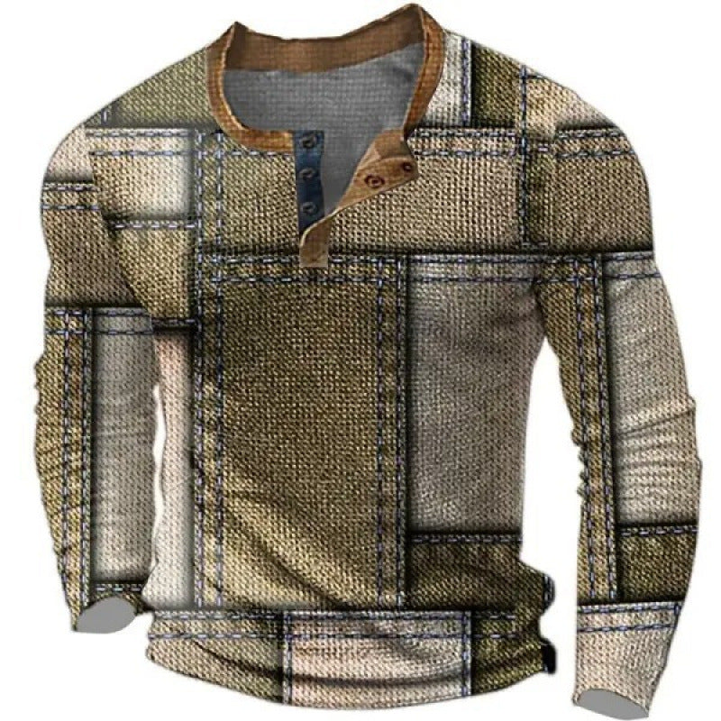 Herren Sportliches Langarmshirt mit Knopfleiste Shop Nory