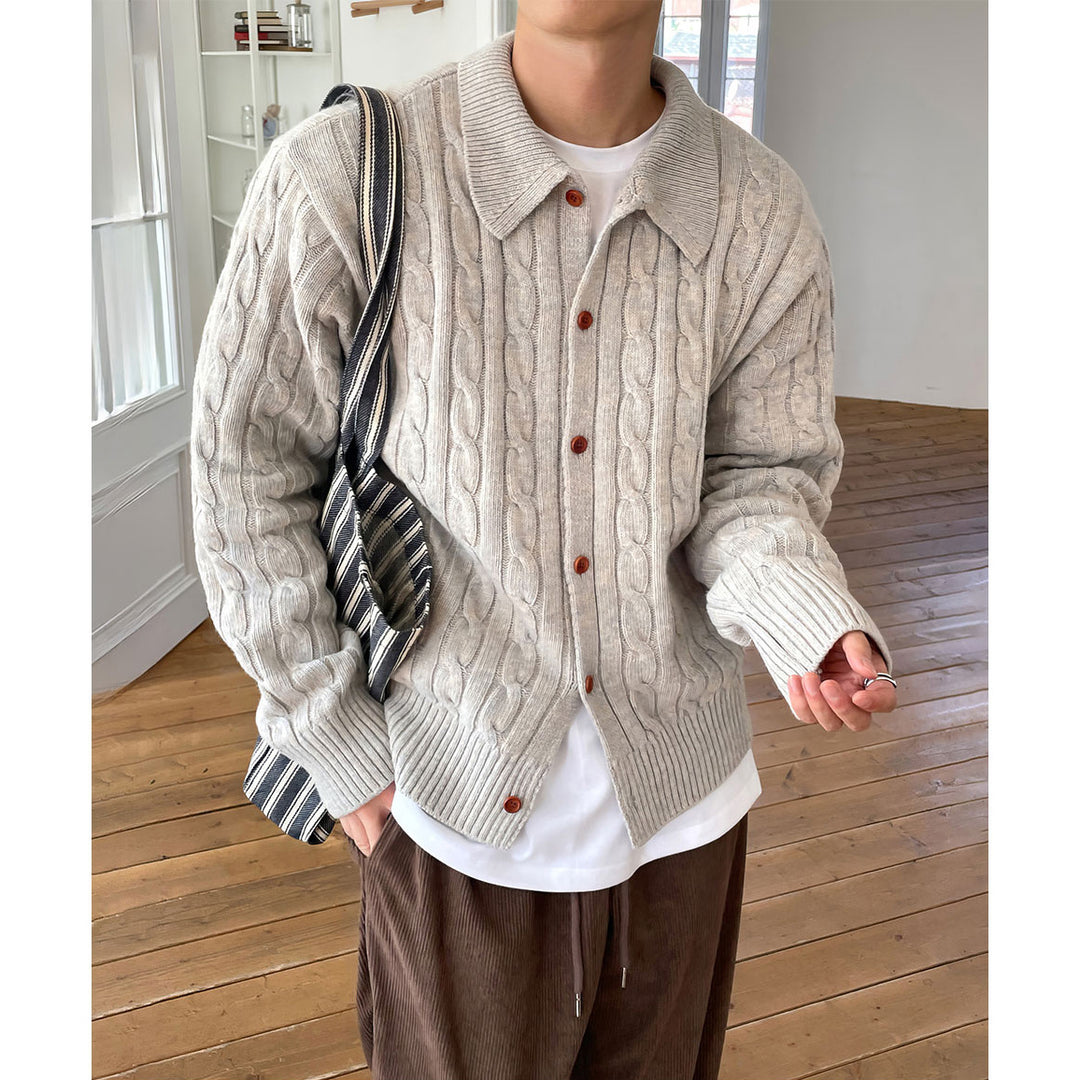 Herren Grobstrick Cardigan mit Knopfleiste Shop Nory