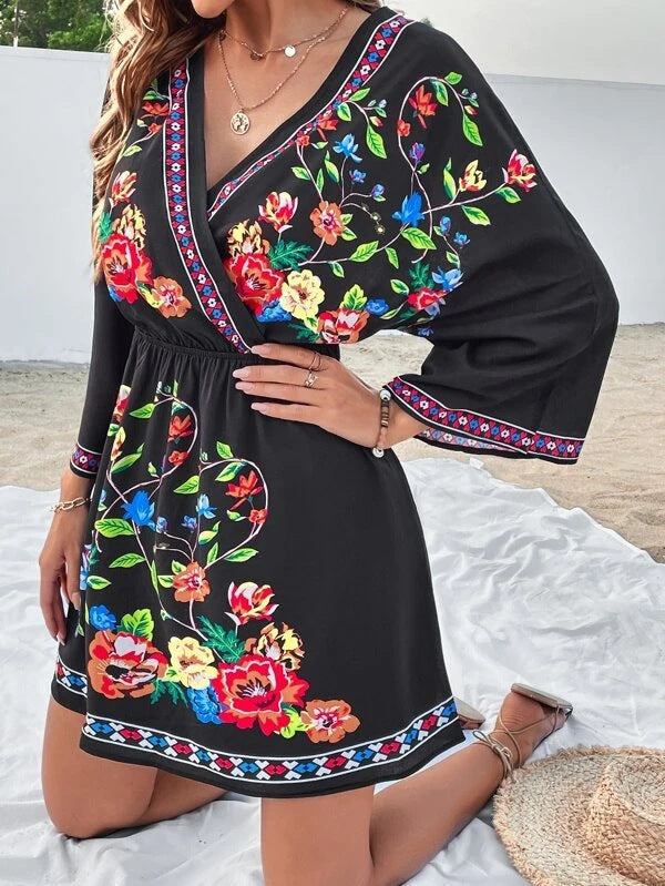 Damen Sommerliches Kleid mit raffinierten Stickdetails