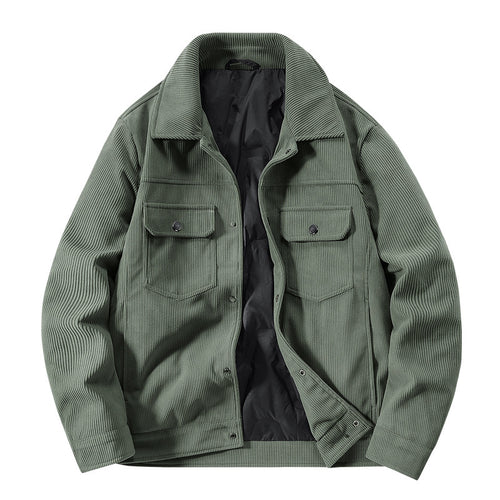 Herren Kordjacke mit gestepptem Innenfutter, zwei Brusttaschen und Druckknopfverschluss Shop Nory