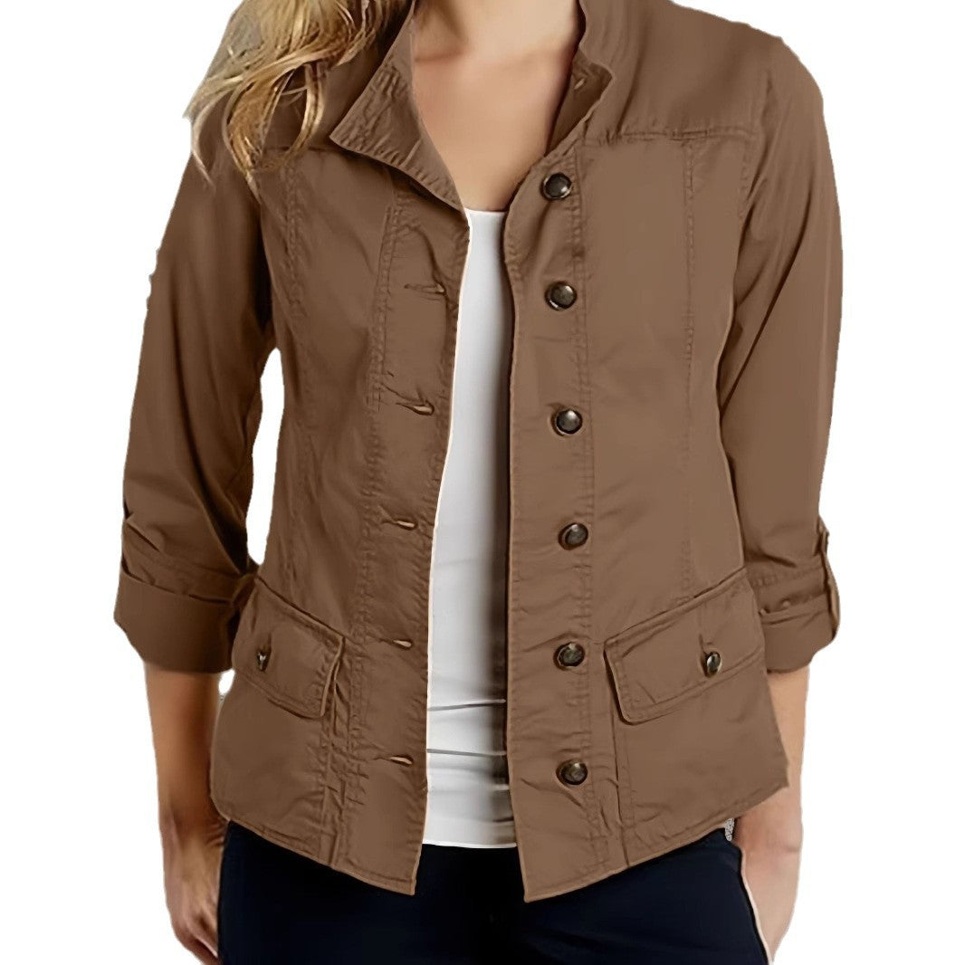 Damen Leichte Sommerjacke mit praktischen Taschen Shopnory