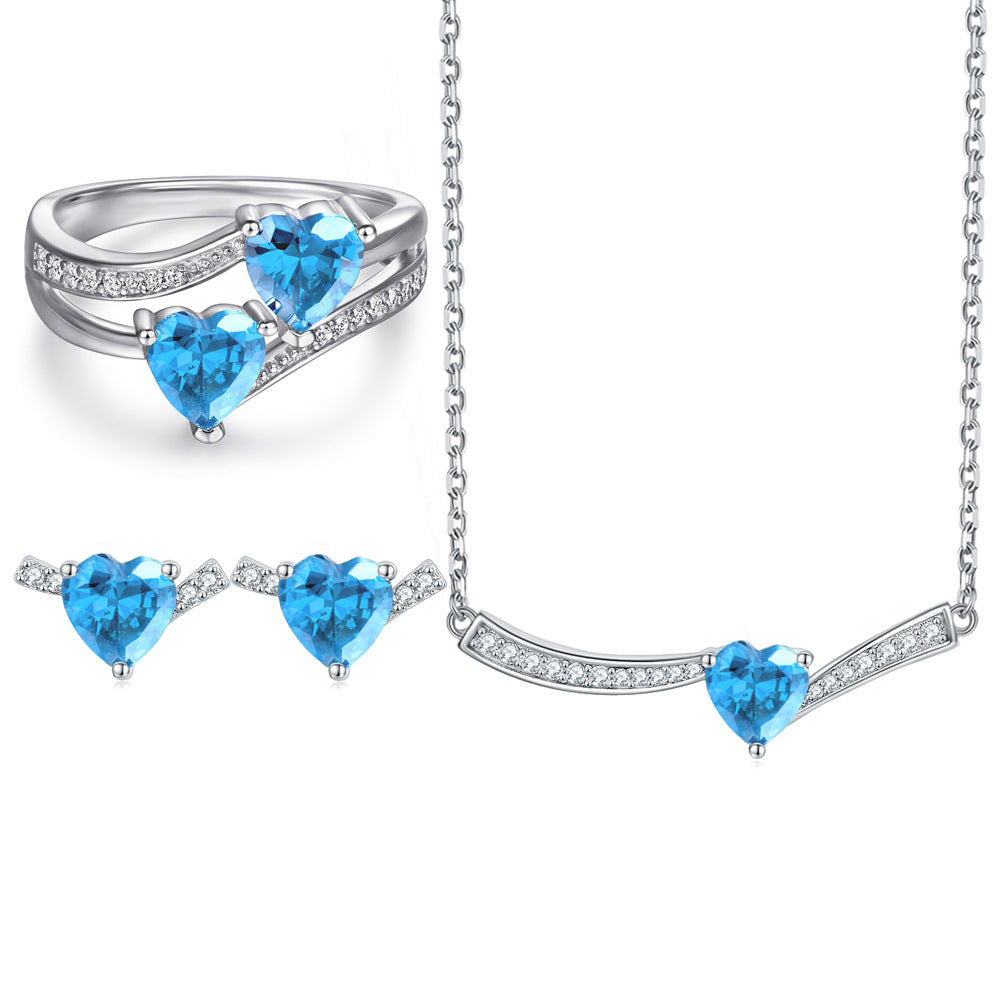 Damen Schmuckset mit elegantem Ring, Ohrringen und Anhänger Shop Nory