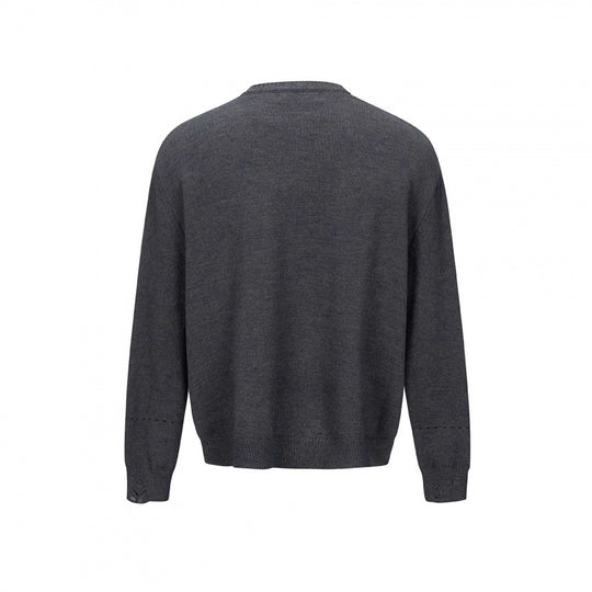 Unisex Boxy Strick-Cardigan mit Rundhals, durchgehender Knopfleiste und gerippten Abschlüssen Shop Nory
