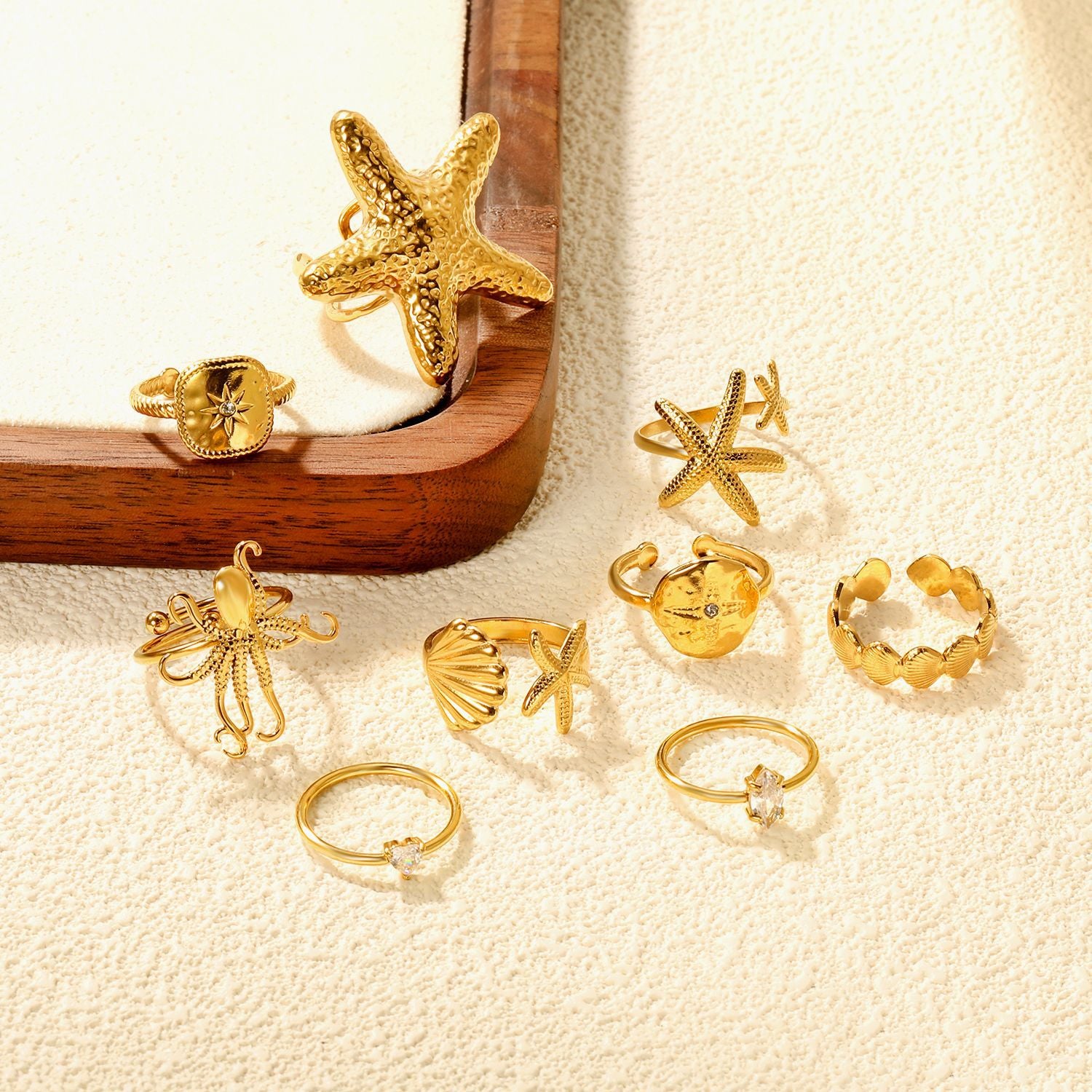 Damen offener Ring mit kunstvollem Sternenmuster und verstellbarem Design Shop Nory