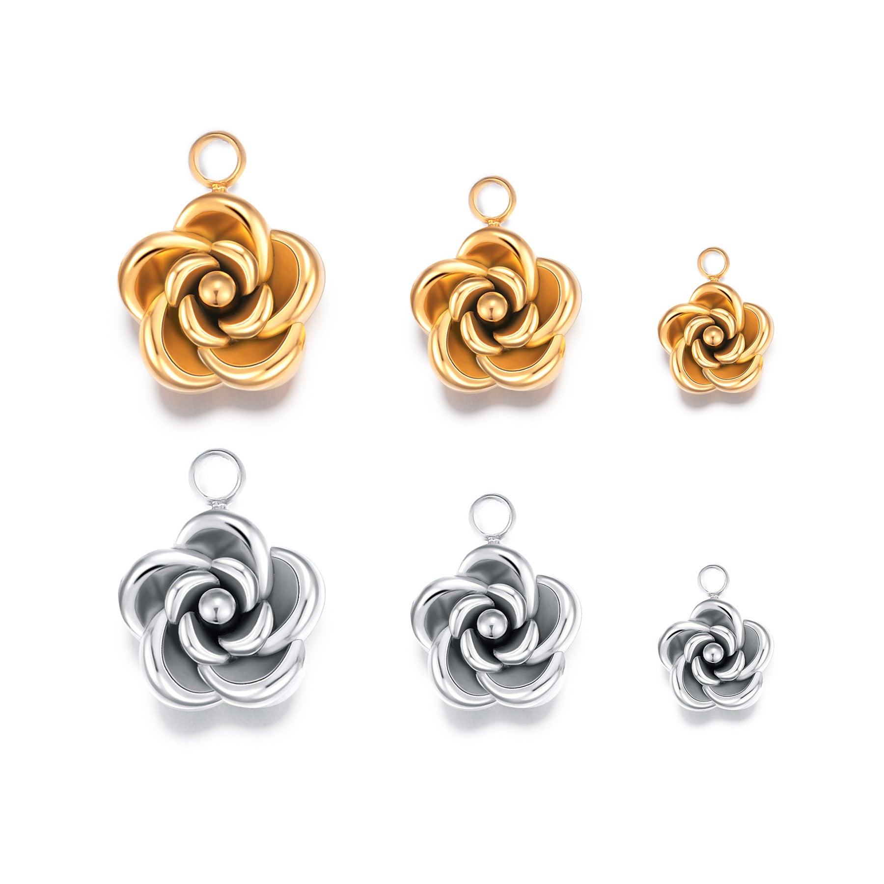 Damen Anhänger in Blumenform aus hochwertigem Metall Shop Nory