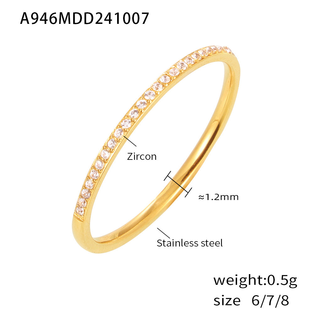 Damen zarter Zirkonring aus Edelstahl Shop Nory