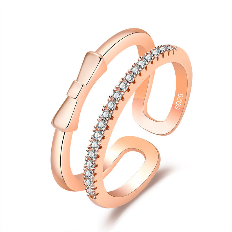 Damen Zarter und eleganter Verlobungsring mit funkelndem Zirkonia-Besatz Shop Nory