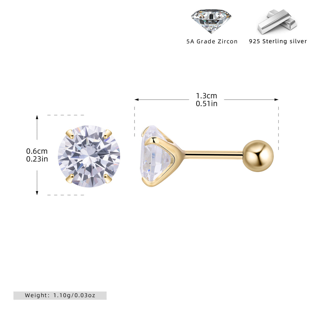 Damen Ohrstecker mit funkelndem Zirkon und hochwertigem 925 Sterling Silber Shop Nory