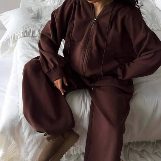 Damen Sportliches Fleece-Zweiteiliges Set Shop Nory
