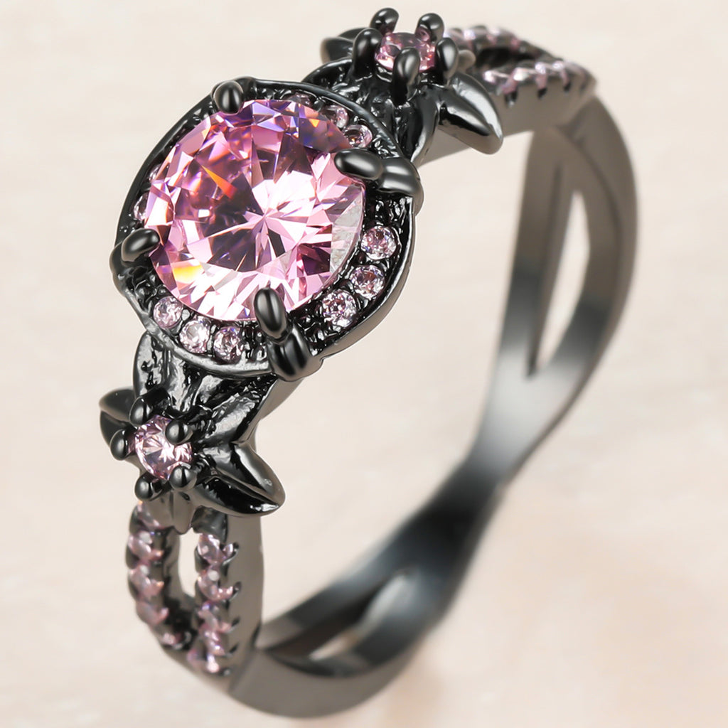 Damen Ring mit luxuriösem, facettiertem Kaffeeschimmer und floralen Akzenten Shop Nory