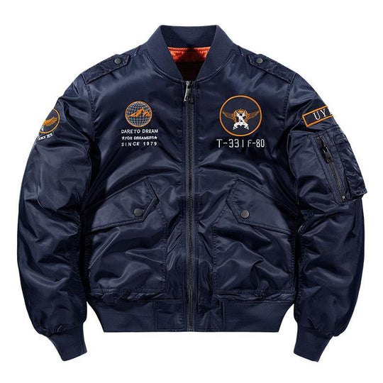 Herren Aviator-Bomberjacke im Military-Look mit gestepptem Thermofutter und Schulterpatches Shop Nory