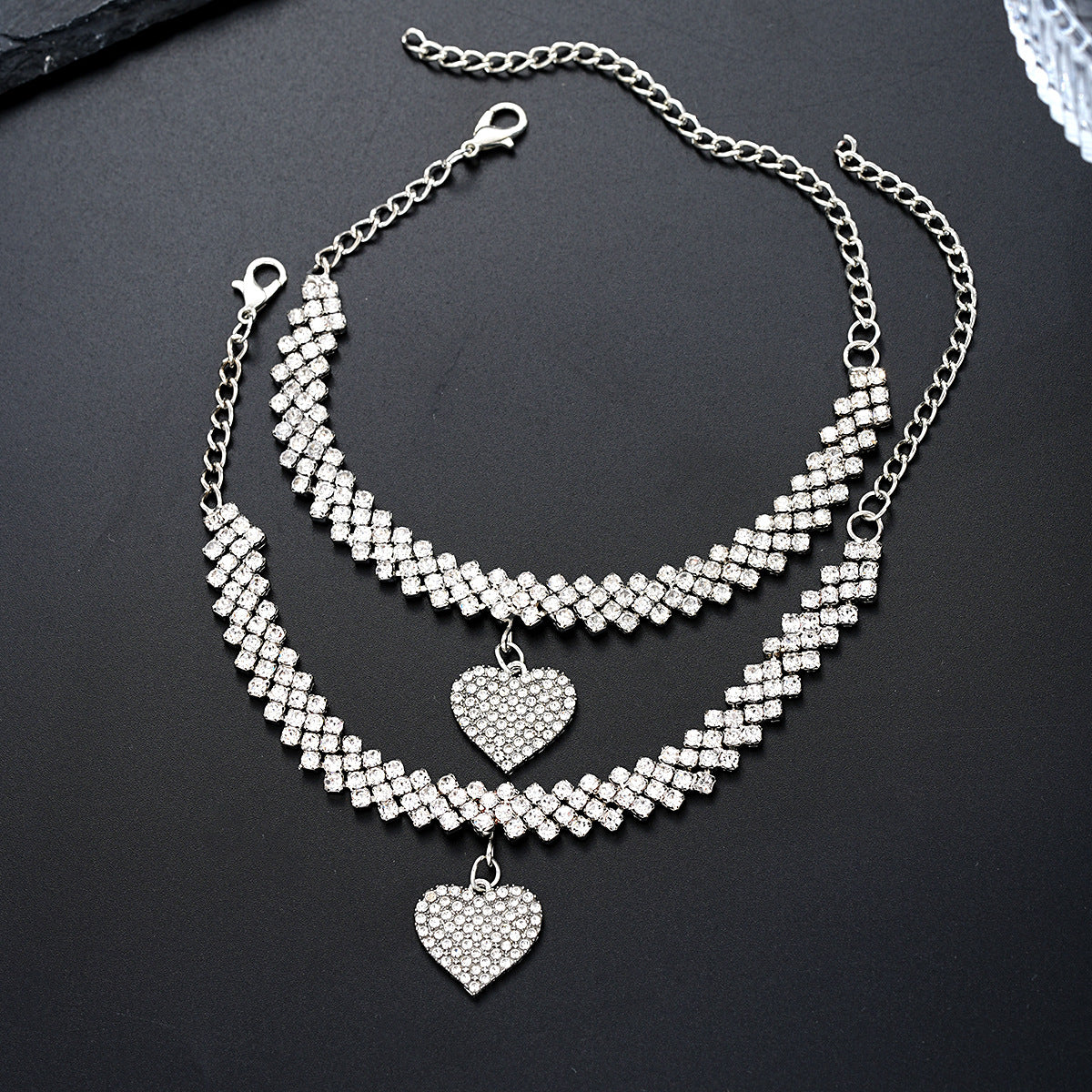 Damen Fußkettchen mit funkelnden Kristallen und elegantem Design Shop Nory
