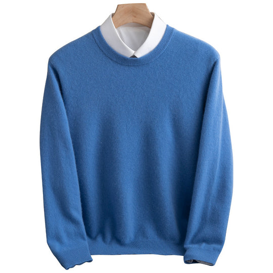 Herren Schlichter Rundhals-Feinstrickpullover kaschmirähnliche Haptik mit gerippten Abschlüssen Shop Nory
