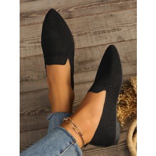 Damen bequeme Slipper mit atmungsaktivem Strickdesign