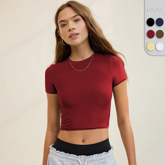Damen Crop T-Shirt mit figurbetontem Schnitt