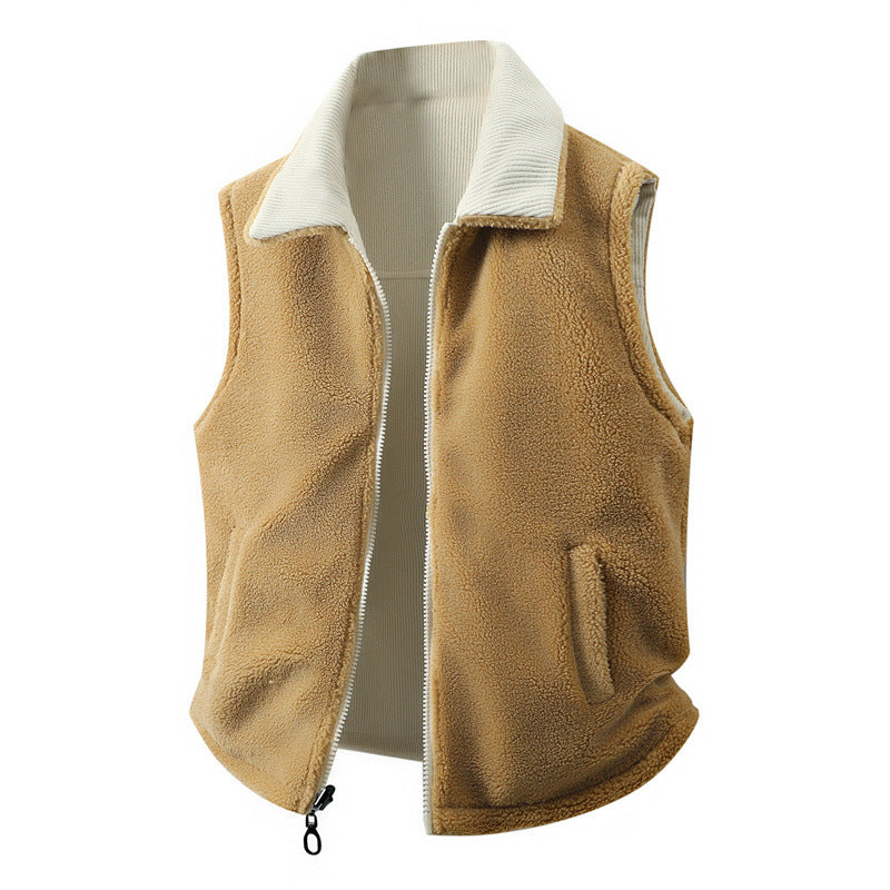 Damen Ärmellose Teddyfleece-Weste mit Stehkragen und durchgehendem Reißverschluss Shop Nory