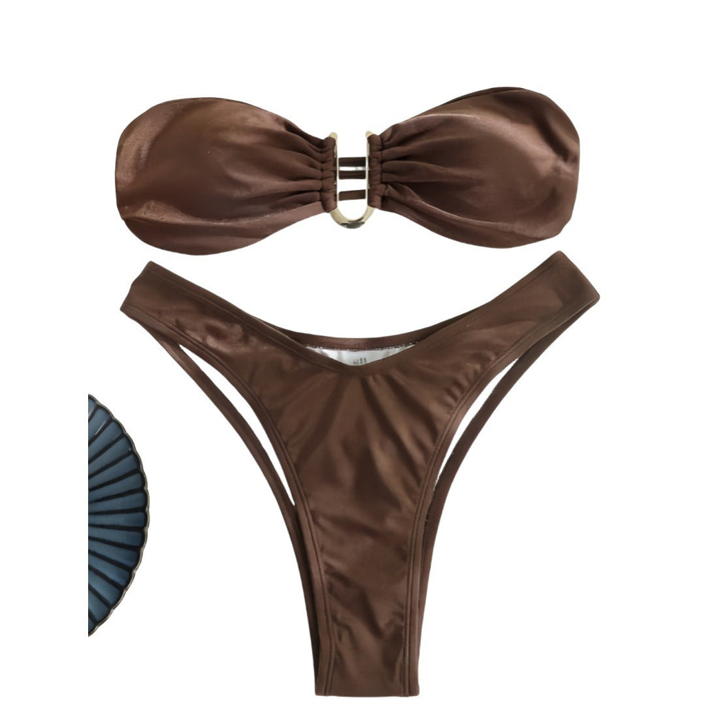 Damen Bandeau-Bikini mit eleganter Schnalle