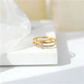Damen Elegante Dual-Band Kristall Akzent Ring Shop Nory