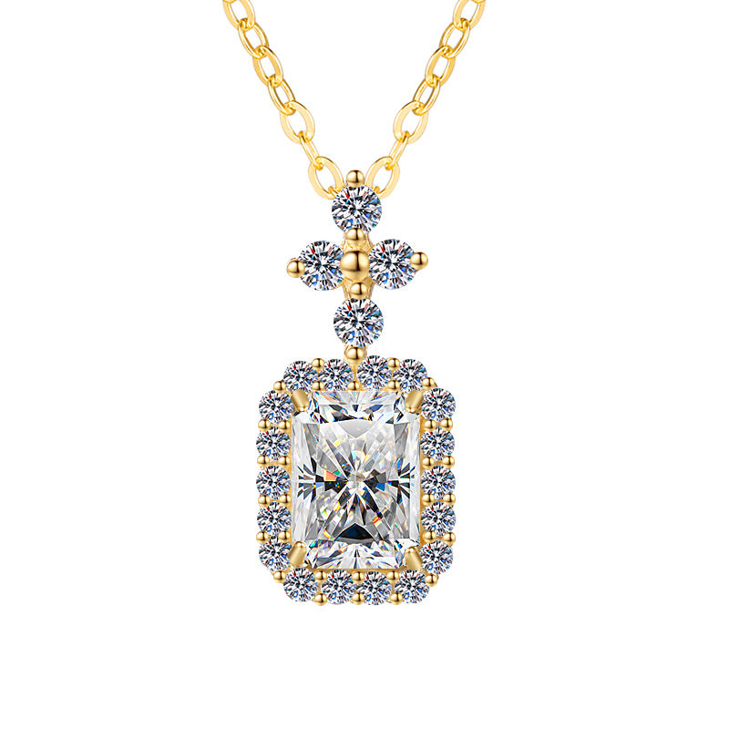 Damen elegante und funkelnde Schmuck-Halskette mit Kristallanhänger Shop Nory